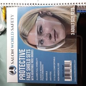 Salon world pack of 3 protective face shield full cover visor glasses with frame